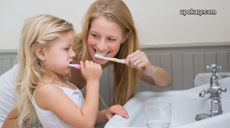 brushing their teeth
