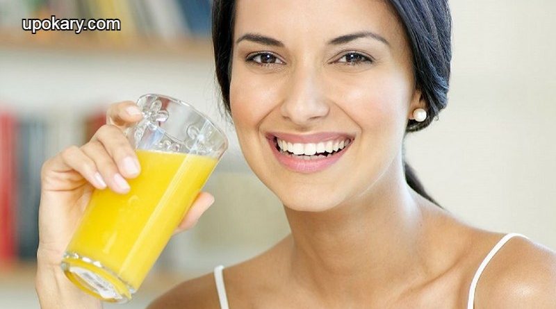 drinking orange juice